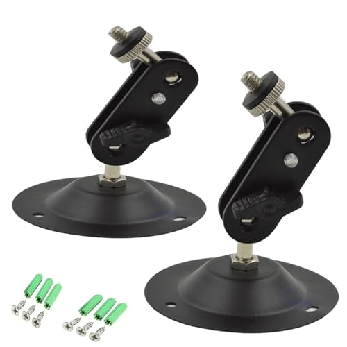 2 Pcs Wall Mount Round Base Flexible Bracket Stand for CCTV Camera Camcorder Universal Adjustment Monitoring Bracket (blackbracket) - size: (301)blackbracket