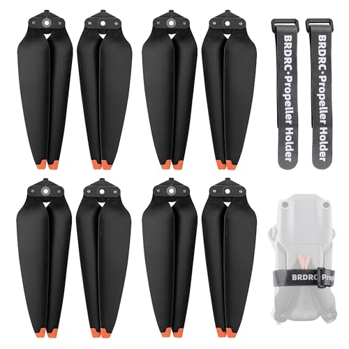 8 PCS 2312F Propellers for Air 3, Low-Noise and Quick-Release Stable Blade Replacement Props for DJI Air 3 (Orange), Drone Accessories with 2 PCS Propeller Holders