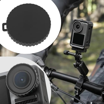 4Pcs Camera Lens Cap Silicone Protective Case Dust Cover Protection Cap Compatible with Osmo Action 5pro 4 3 Black 3.5x3.9x0.7cm