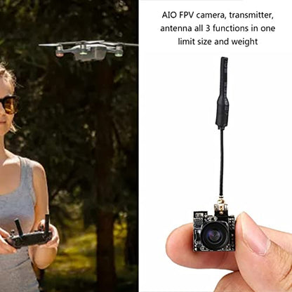 Micro FPV AIO Camera, 5.8G 40CH 25mW Switchable FPV Transmitter Mini FPV Micro AIO Camera, Radio Transmission Device for FPV Drone, FPV Indoor Racing