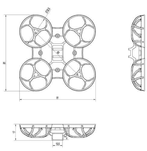 Happymodel Mobula6 2024 Drone Frame 65mm Wheelbase, Ultra Lighter 65mm Brushless Tiny Whoop Frame Durable, Compatible with 0603/0702/0802 Brushless Motor (1PCS)