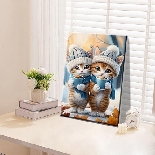 ATDMS Paint by Numbers Kits for Adults, Cats Paint by Number with Frame - color: Cute Cats 229