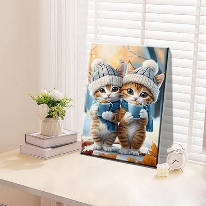 ATDMS Paint by Numbers Kits for Adults, Cats Paint by Number with Frame - color: Cute Cats 229
