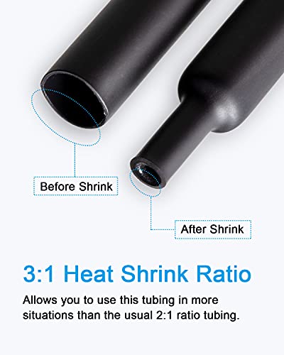 270 Pcs Heat Shrink Tubing Kit, 3:1 Adhesive Lined Marine Grade Shrink Wrap