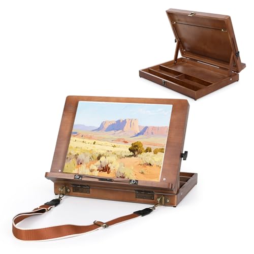 TYYIHUA Tabletop Easel for Painting, Adjustable Wooden Desktop Art Easel
