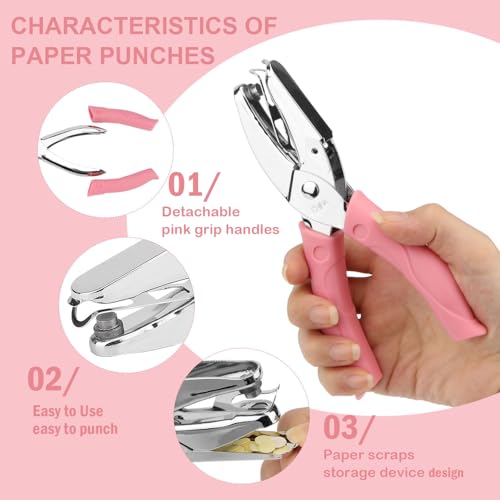 Rongon 1/4in Large Circle Shaped Hole Puncher, 2PCS Single Paper Punch - size: 2 Pcs Large Circle