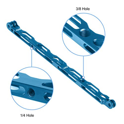 HSU Aluminum Alloy Extension Arm Kit Metal Pole Mount Helmet Stick (7 Pcs) - color: Blue