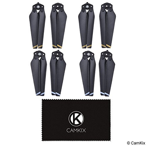 CamKix Propellers for DJI Mavic Pro - 2 Sets (8 Blades) - Black - Quick Release Foldable Wings - Flight Tested - Essential DJI Mavic Pro Accessory - Excellent Reliability and Responsiveness