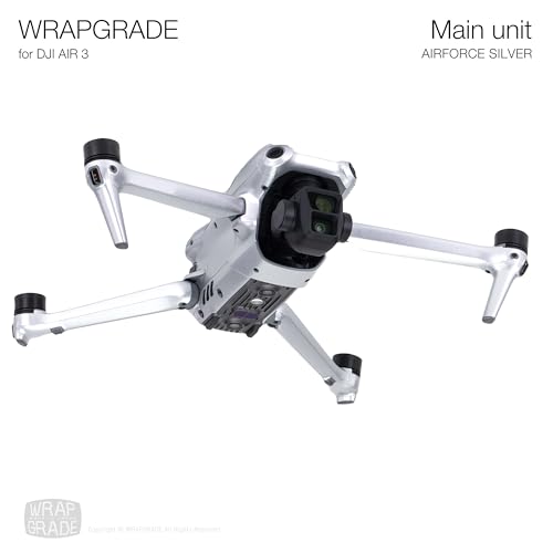 WRAPGRADE Skin Stickers Compatible with DJI Air 3 | Full Wrap (Airforce Silver) - color: Airforce Silver