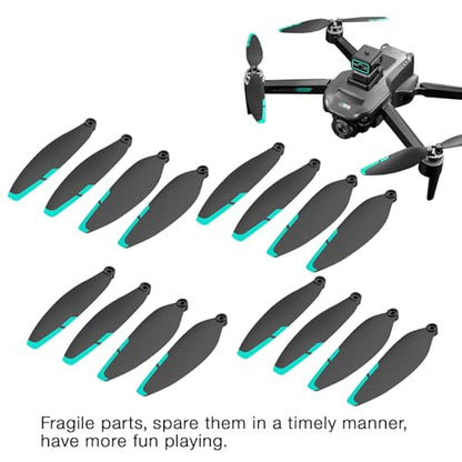 16PCS Foldable Drone Propellers Replace Parts for S159/HK99 Drone Spare Part, 2.75-Inch Universal Replacement Blades,Low-Noise and Quick-Release Blades Props Wings Accessories - color: Green