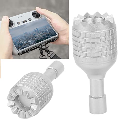 2 PCS Drone Remote Controller Sticks, Drone Remote Controller Thumb Stick Aluminum Alloy Remote Control Joysticks Rocker Replacement Parts for DJI Mini 3 Pro(Silver)