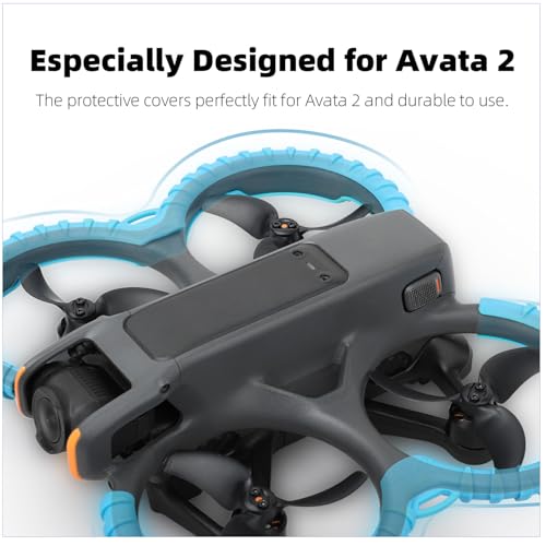 Avata 2 Propeller Guard Protector, Anti-Collision Prop Bumper Silicone Protective Cover Ring for DJI Avata 2 Accessories - color: Black
