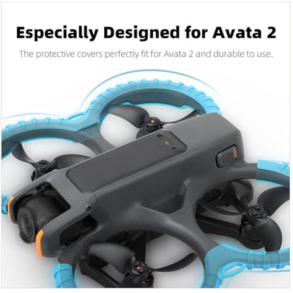 Avata 2 Propeller Guard Protector, Anti-Collision Prop Bumper Silicone Protective Cover Ring for DJI Avata 2 Accessories - color: Black