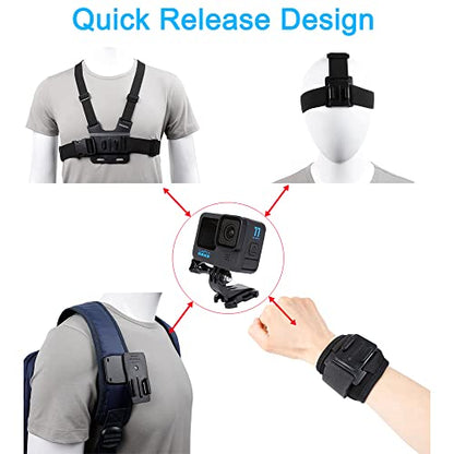 PellKing Accessories Set for GoPro Hero 13/12/11/10/9/8/7/6/5/Mission 1 Pro