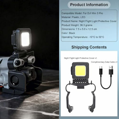 2-in-1 Night Flying Light With Gimbal Bumper Guard for DJI Mini 5 Pro Drone, Anti-Collision Protective Cover Gimbal Protector Navigation Light with 3 Lighting Modes for Night Flying