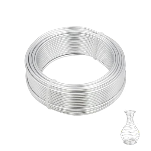 12 Gauge Aluminum Craft Wire, 65.6FT 2mm Silver Bendable Metal Wire - size: 12, style: Silver