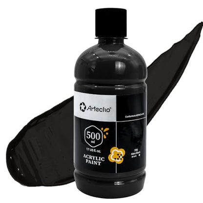 Artecho Mars Black Acrylic Paint 500ml / 17oz Large Bottle - color: Mars Black, size: 17 Fl Oz (Pack of 1)