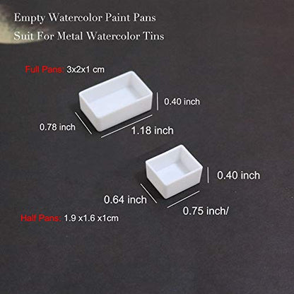 FCLUB Empty Watercolor Pans, 20 Full (3ml) & 20 Half Pans (2ml) - style: 20Pcs Full Pans and 20Pcs Half Pans
