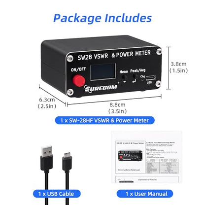 Mcbazel Surecom SW-28HF 1.5MHz-60MHz 120W Mini V.S.W.R. & Power Meter