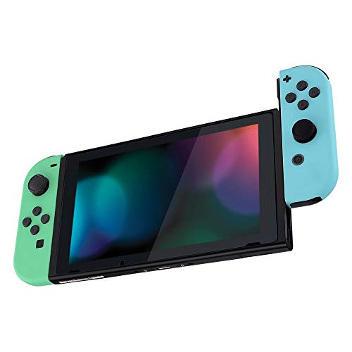 eXtremeRate DIY Replacement Shell Buttons for Nintendo Switch & Switch OLED, Mint Green & Heaven Blue Custom Housing Case with Full Set Button for Joycon Controller [Only the Shell, NOT the Joycon] - color: Mint Green & Heaven Blue