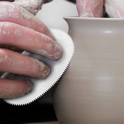 8pcs Pottery Tools Serrated Scraper, Stainless Steel Clay Ribs Oval Modeling Cutter Scraper Clay Scoring Tools for Ceramics Texturing Artists