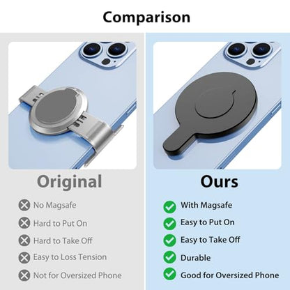 Magnetic Ring Holder Phone Mount for DJI Osmo Mobile 8P 8 7P 7 6 SE OM 5 4 - color: Black