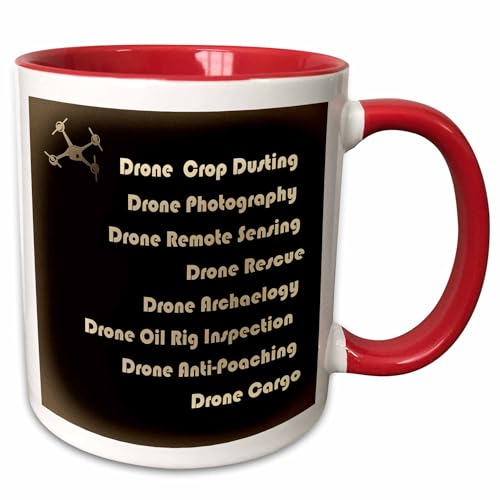 3dRose Antique Drone with DIY Accelerometer Gyroscope 11oz Two-Tone Red Mug