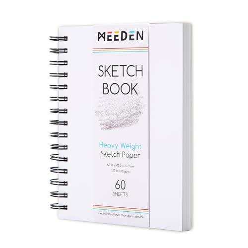 MEEDEN 6"x8" Sketchbook Paper Pad: 122lb/180gsm, 60 Sheets Heavy Weight - size: 6"x8"
