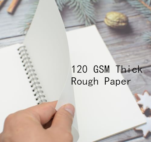 5 Pcs A5 Sketchbook, Top Bound Spiral Sketch Pads, 30 Sheets (60 Pages) 120 GSM Thicken Paper, for Art Painting and Drawing (A5)