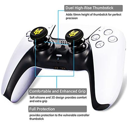 FPS Thumbstick Extender & Printing Rubber Silicone Grip Cover 2 Sets for PS5 & PS4 Controller (SAS Who Dares Wins) - color: 5