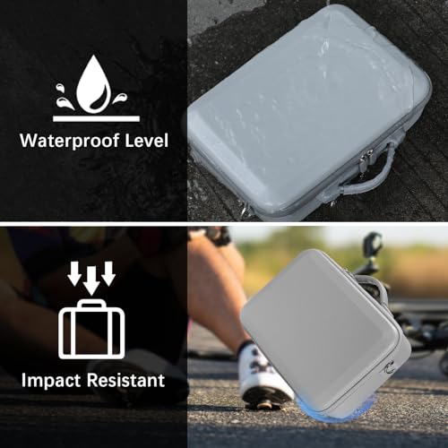FPVtosky Hard Carrying Case for DJI Mini 5 Pro Drone & RC 2 Controller - Custom Compartments for Fly More Combo, Waterproof PU Leather Travel Bag [CASE ONLY]