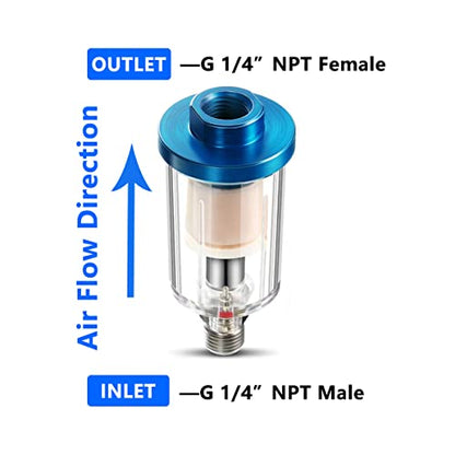 3 Pcs Water Oil Separator Mini In-Line Air Filter,Upgraded Filter