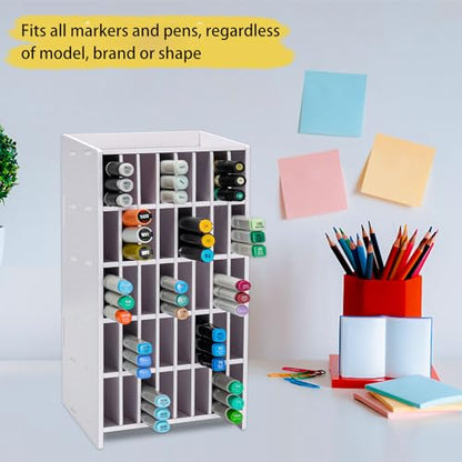 SANFURNEY Marker Pen Organizer Holder, 40 Slots Art Marker Rack - size: Marker Rack-40 Slots