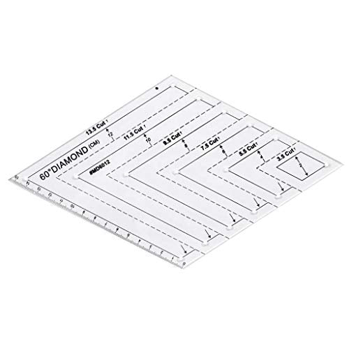 5Pcs Creative Grids Quilting Templates Set, Drafting Triangles 45 60 Degree Rhombus Longarm Square Sewing Rulers Free Motion Fabric Ruler Racks Patchwork Tool Handmade Drawing Supplies