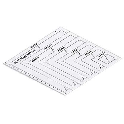 5Pcs Creative Grids Quilting Templates Set, Drafting Triangles 45 60 Degree Rhombus Longarm Square Sewing Rulers Free Motion Fabric Ruler Racks Patchwork Tool Handmade Drawing Supplies