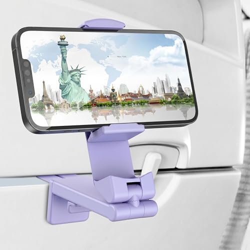 Perilogics Airplane Phone Holder Mount, Plane Travel Essentials - color: Lavender