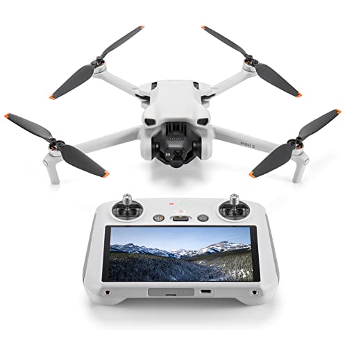 DJI Mini 3 Camera Drone Quadcopter + RC Smart Controller (With Screen) + Fly More Kit, 4K Video, 38min Flight Time, True Vertical Shooting, Intelligent Modes Bundle w/Deco Gear Backpack +Accessories - style: RC Fly More Kit