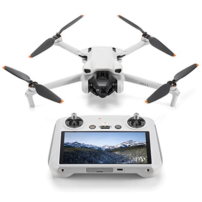 DJI Mini 3 Camera Drone Quadcopter + RC Smart Controller (With Screen) + Fly More Kit, 4K Video, 38min Flight Time, True Vertical Shooting, Intelligent Modes Bundle w/Deco Gear Backpack +Accessories - style: RC Fly More Kit