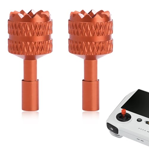 2 Pcs Mini 4 Pro/Mini 3 Pro Joysticks, Detachable Aluminum Alloy Drone Joysticks Compatible with DJI 3 Pro/4 Pro/Mini 4 Pro/Air 3 /Mavic 3 Pro RC 2 Remote Controller Replacement Accessories (Orange) - color: Orange