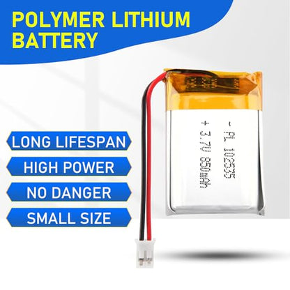 102535 3.7V Lipo Battery 850mAh 102535 Rechargeable Lithium - size: 102535 850mAh