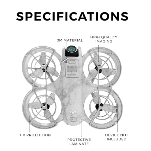 Glossy Glitter Drone Skin Compatible with DJI Neo - Frost Marble - Premium 3M Vinyl Protective Wrap Decal Cover - Easy to Apply | Crafted in The USA by MightySkins - color: Frost Marble, style: Glossy Glitter Finish