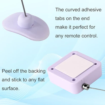4 Pcs Retractable Remote Control Tether Locks, 6.7ft/2.04m Adjustable Security Control Cable Cord Remote Leash Lanyard for Showroom Office Home TV Remotes Gaming Controllers Tablets Keyboards (White)
