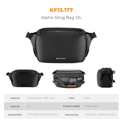 K&F CONCEPT Large Camera Sling Bag, Everyday Shoulder Bag - color: 11 Black Large