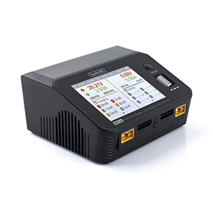 ToolkitRC M6DAC AC 200W DC 700W 15A*2 USB-C 65W QC3.0 Dual Channel Smart Lipo Battery Charger Discharger for 1-6S Lipo LiHV Lipo Battery