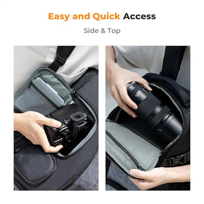K&F CONCEPT Camera Backpack,25L Large Capacity Camera Bag for Photographers - color: 01-black-grey, size: 25L