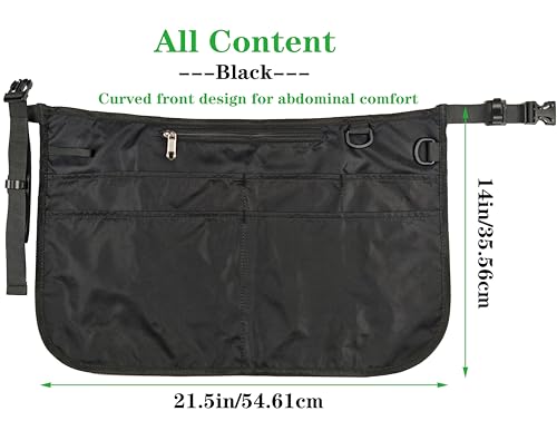 Waterproof Server Apron for Women with 6 Pockets,Quickly Put on and Take off Waitress Apron,Work Apron for Bartender Barista - color: Black