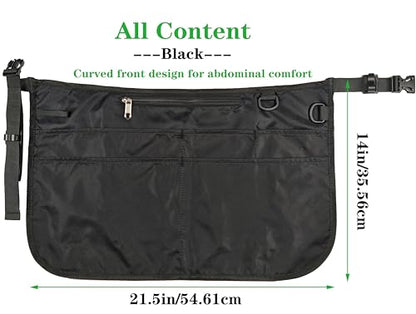 Waterproof Server Apron for Women with 6 Pockets,Quickly Put on and Take off Waitress Apron,Work Apron for Bartender Barista - color: Black