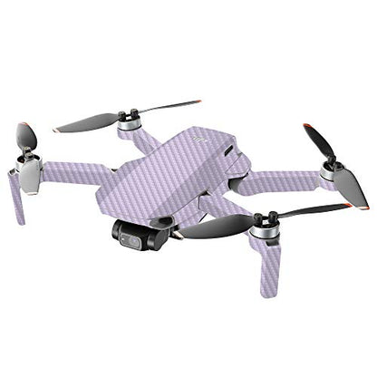 MIGHTY SKINS MightySkins Carbon Fiber Compatible with DJI Mini 2 Portable Drone - Solid Lilac | Protective, Durable Textured Carbon Fiber Finish | Easy to Apply and Change Styles | Made in The USA - color: Lilac