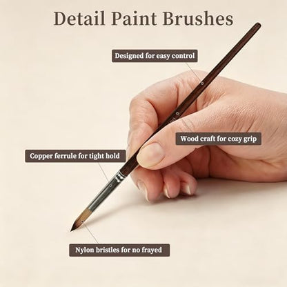 26pcs Paint Brush Set, Acrylic Paint Brushes, Acrylic Brush for Watercolor