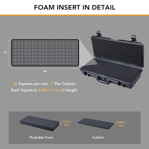 Lykus HC-5011 Waterproof Hard Case with Foam, Inner Size 19.96*7.36*2.95in - size: HC-5011